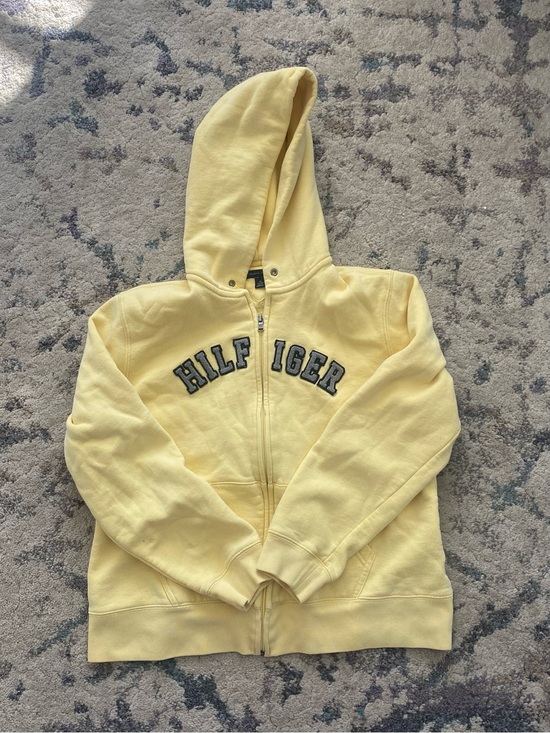 Tommy Hilfiger Sweaters - Tommy Hilfiger Pale Yellow Full-Zip Hoodie